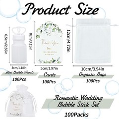 100 Sets Wedding Party Favors White Mini Bubble Bottles Greeting Card Goodie …
