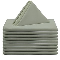 – 20 x 20 Inch (Pack of 10) Cloth Polyester Napkins – Washable Dinner Sage