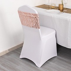 5 BLUSH Mesh Embroidered Sequins CHAIR SASHES Party Events Decorations Supplies