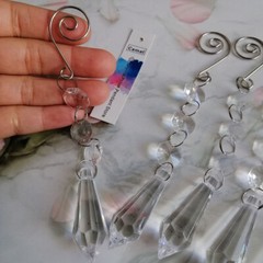 20Pcs Acrylic Crystal Pendant Ornament Chandelier Wedding Centerpiece Tree Decor