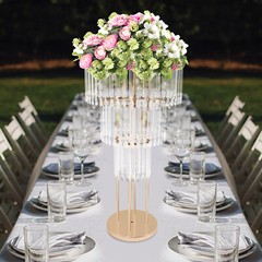 Gold Iron+Acrylic Flower Stand for Wedding Centerpieces Wedding Flower Stand