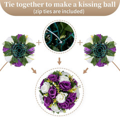 10-Piece Silk Rose Flower Set for Wedding & Party Decor
