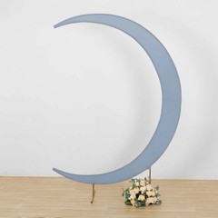 7.5 ft DUSTY BLUE Fitted Spandex Half Crescent Moon Arch BACKDROP STAND Cover