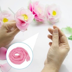 15Pcs Stocking Flower Fabric 65cm/26″ for DIY Mesh Flowers Making, Coral Pink