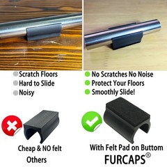 Rectangle U Shaped Chair Leg Tips Cap with Felt Pads,Furniture Feet Protector…