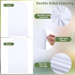 White 6.6FT Double-Sided Arch Backdrop Cover – Perfect for Weddings and Parties