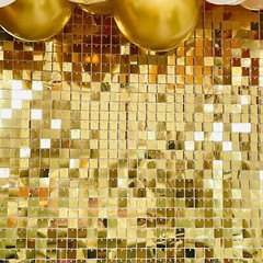 25 PCS Pack Mirror Light Gold Shimmer Wall Backdrop Sequin Panels Squares wit…