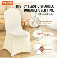 NEW 100 Ivory Chair Covers – Versatile Stretch Polyester Spandex Slipcovers