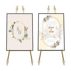 2 Pcs Gold Easel Stand Nano Baking Paint Poster Easel Easel Tripod Steel