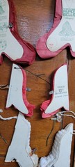 Lot of 10 Vintage Honeycomb Bell Decoration White red various sizes