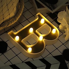 6″ tall GOLD B LED Lighted Marquee Letters Sign Party Wedding Events Decorations