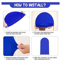 Royal Blue Arch Backdrop Covers – 7.2FT, 6FT Spandex Fitted Wedding Arch Stan…