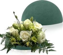 2 Pcs Floral Fo Half Balls, 5.5″W x 2.75″H Half Round Green Dry & Wet