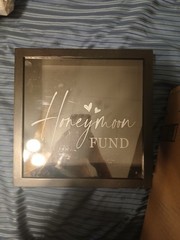 Studio His & Hers Honeymoon Fund Wood Box 10.4×3.6×10.4in Black