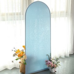 5 ft DUSTY BLUE Matte Fitted Spandex Round Top Arch Backdrop STAND COVER Party
