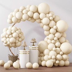 RUBFAC 129pcs Ivory white Balloons Different Sizes 18 12 10 5 Inch Latex Ball…
