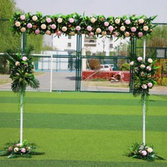 10x10FT White Metal Wedding Arch Kit Ceremony Backdrop Stand Heavy Duty -40 Lbs