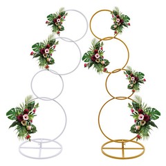 Wedding Backdrop Stand(Circle and Square), Detachable 4 Tier Flower Arch Frame