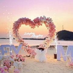 XL Heart Shape Wedding Arches for Ceremony 220CM Arch Backdrop Stand Party Decor