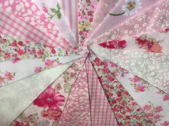 HANDMADE FABRIC BUNTING.VINTAGE, SHABBY, WEDDINGS