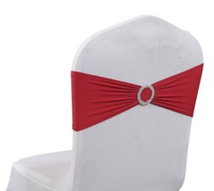 100 Spandex Stretch Chair Cover Sashes Bows Wedding Party(Apple Red)~FREE SHIP