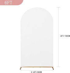 6FT Wedding Arch Cover，White Arch Backdrop Cover Stretchy Spandex Backdrop Stand