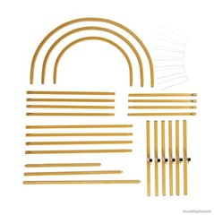 Wedding Arch Set 3 Piece Iron Frame Gold Arched Trellis 72 Inch Garden Outdoor