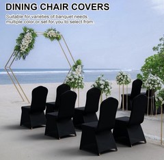 NEW Spandex Chair Covers 30 Pcs. Black Stretch Polyester Chair Slipcovers