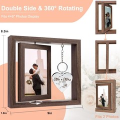 Wedding Gifts for Couples 2025,Rotating Floating Mr and Mrs Picture Frame,4×6…