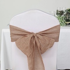 5 pcs DUSTY ROSE 6″ x 108″ Faux Burlap Chair Sashes Wedding Decorations