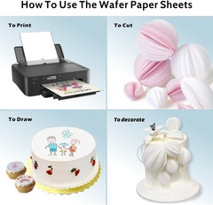 Edible Wafer Sheets, A4 Size, 25Pcs, 8.5 X 11 Inches | Food Grade, Printable for