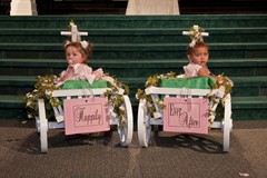 Flower Girl Pumpkin Wagon- Medium size in Gloss white – Child’s Wedding Wagon
