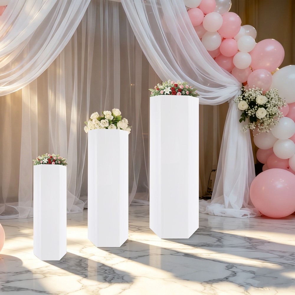 3Pcs Acrylic Display Stand Cake Flower Pedestal Stand For Party Wedding Retail