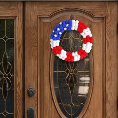 Ball Wreath in Red Blue White for Independence Day For Home Party Decor