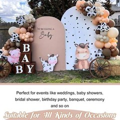 Fivenl Spandex Fitted Wedding Arch Cover, Cameo Brown, 7.2FT Round Top Chiara…