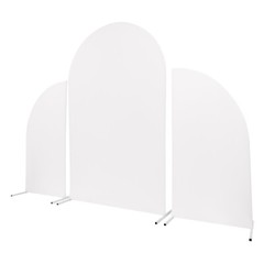 Set Of 2 White Metal Wedding Arch Stands Carbon Steel Backdrop 1.4m