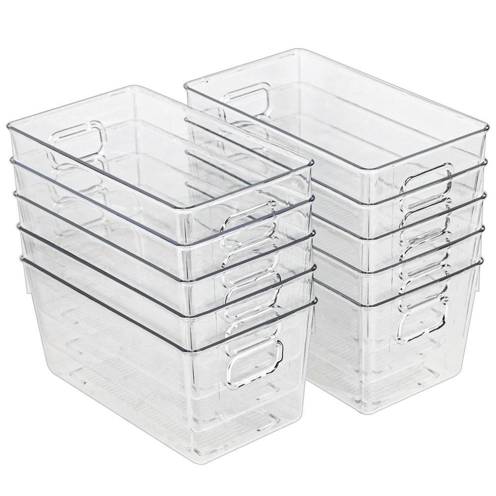 10 PACK Clear Storage Bins Clear Storage Containers for Kitchen Pantry Organi…