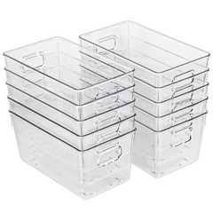 10 PACK Clear Storage Bins Clear Storage Containers for Kitchen Pantry Organi…