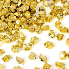 150PCS Gold Acrylic Ice Rocks – Elegant Faux Nuggets for Table Scatter & Decor