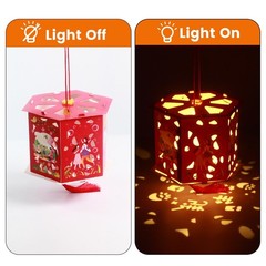 8Pcs Chinese New Year Lanterns Red Paper-cuts Lanterns Festival Decor For Kids