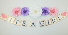 Decor In The Box 6 piece Baby Shower Handmade Paper Flower Set, Fully Assembled