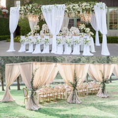 3ft/6ft/10ft Wedding Canopy Chuppah Drape Stand Heavy Duty Square Pipe Frame Kit