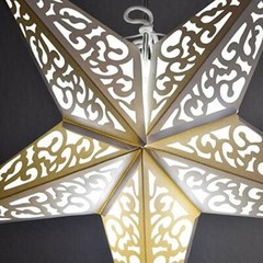 Quasimoon 24″ Atomic White w/ Tissue Paper Star Lantern, Hanging Decoration b…