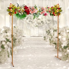 6.56 Ft Gold Wedding Arch Flower Backdrop Decoration Stand Birthday Party Supply
