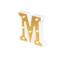 6″ tall GOLD M LED Lighted Marquee Letters Sign Party Wedding Events Decorations
