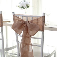 5 pcs DUSTY ROSE 6″ x 108″ Faux Burlap Chair Sashes Wedding Decorations