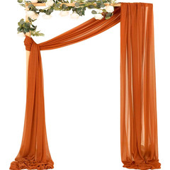 H 6/10m Chiffon Fabric Curtains Wedding Bow Ceremony Reception Party Stage