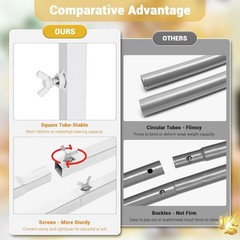 GRAVEE 8.2×8.2 FT Square Metal Wedding Arch Backdrop Stand Party Events Decor
