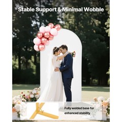 Uimoso Wedding Arch Backdrop Stand Metal 7.2ft Stand Gold Party Decor with Cover