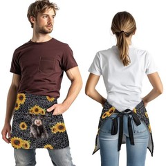 Waist Apron, Waist Server Aprons with 3 Pockets Reusable Waterproof Half Apro…